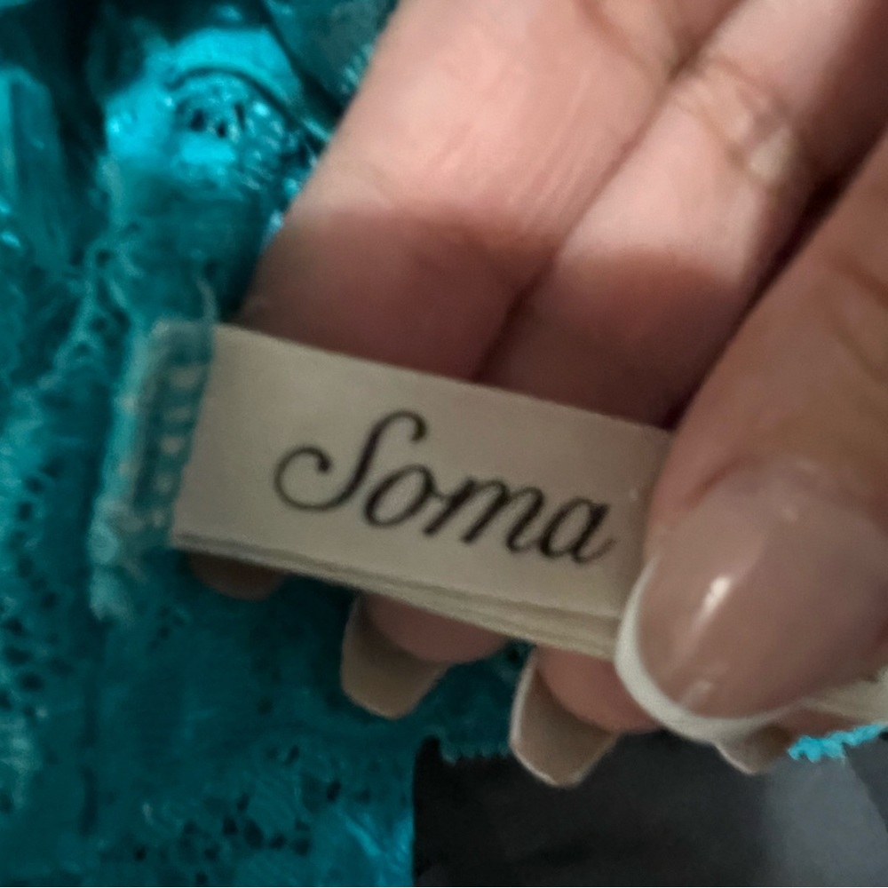 Soma Teal Lace Racerback Bralette - Picture 4 of 6